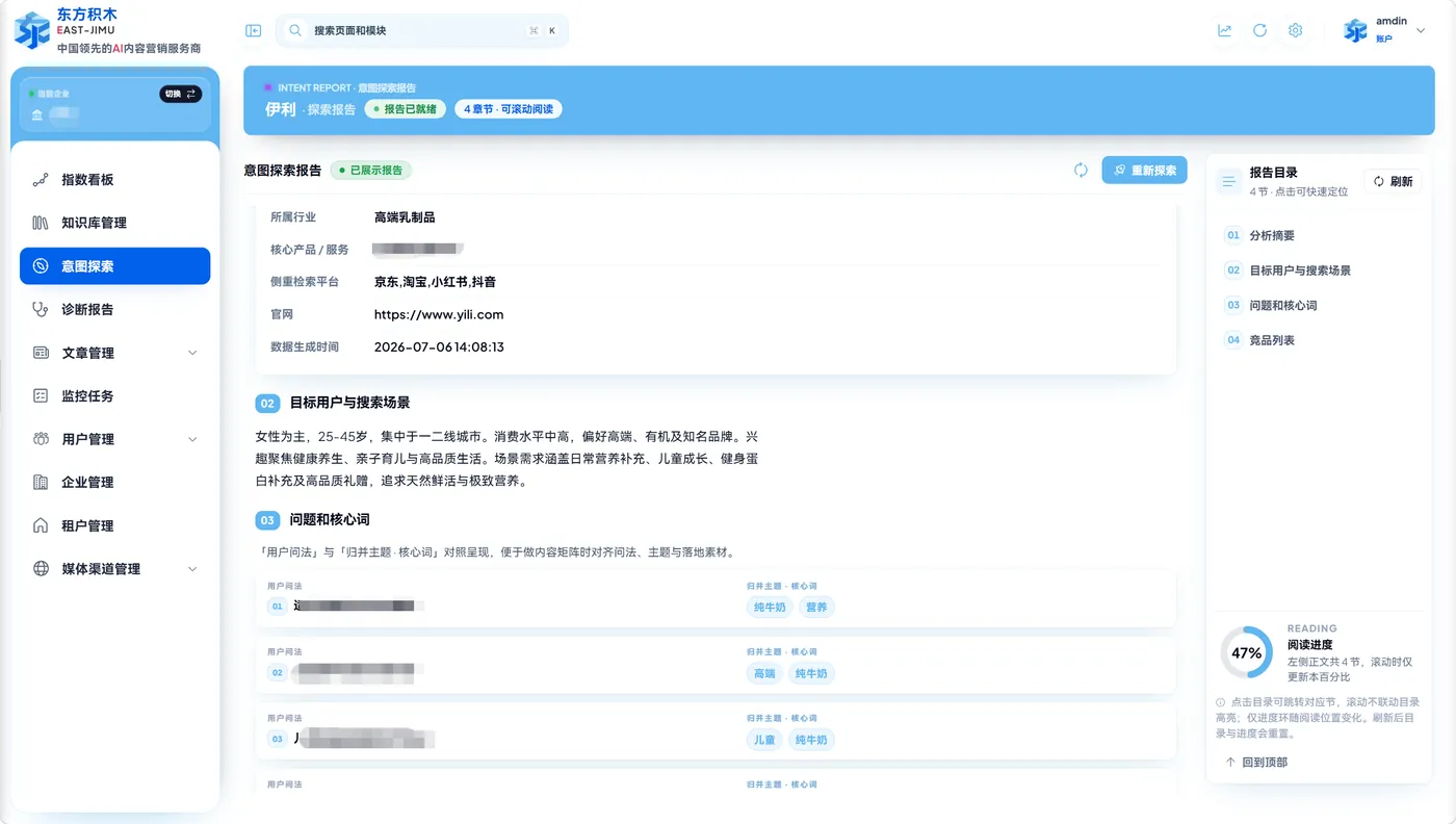 意图探索报告系统截图